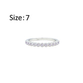 Asfour Crystal Band Ring Inlaid With Round Stones In 925 Sterling Silver-RM0105-7